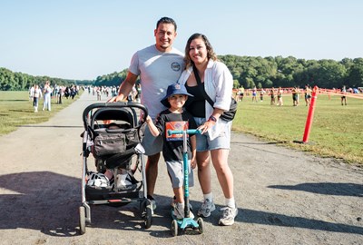 Evelyn Flores and family at 2025 NYRR Cross Country Series race in Van Cortlandt Park